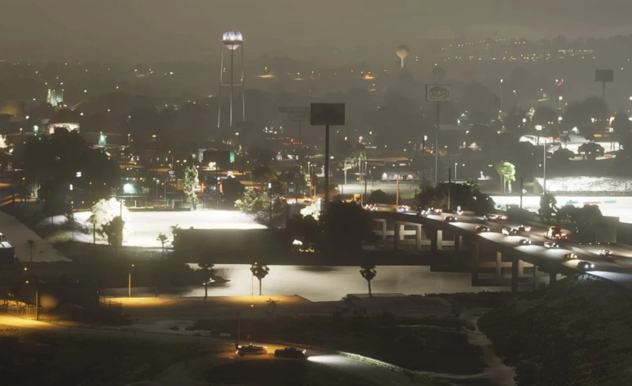 Industrial lakeside landscape representing Ambrosia County in Leonida